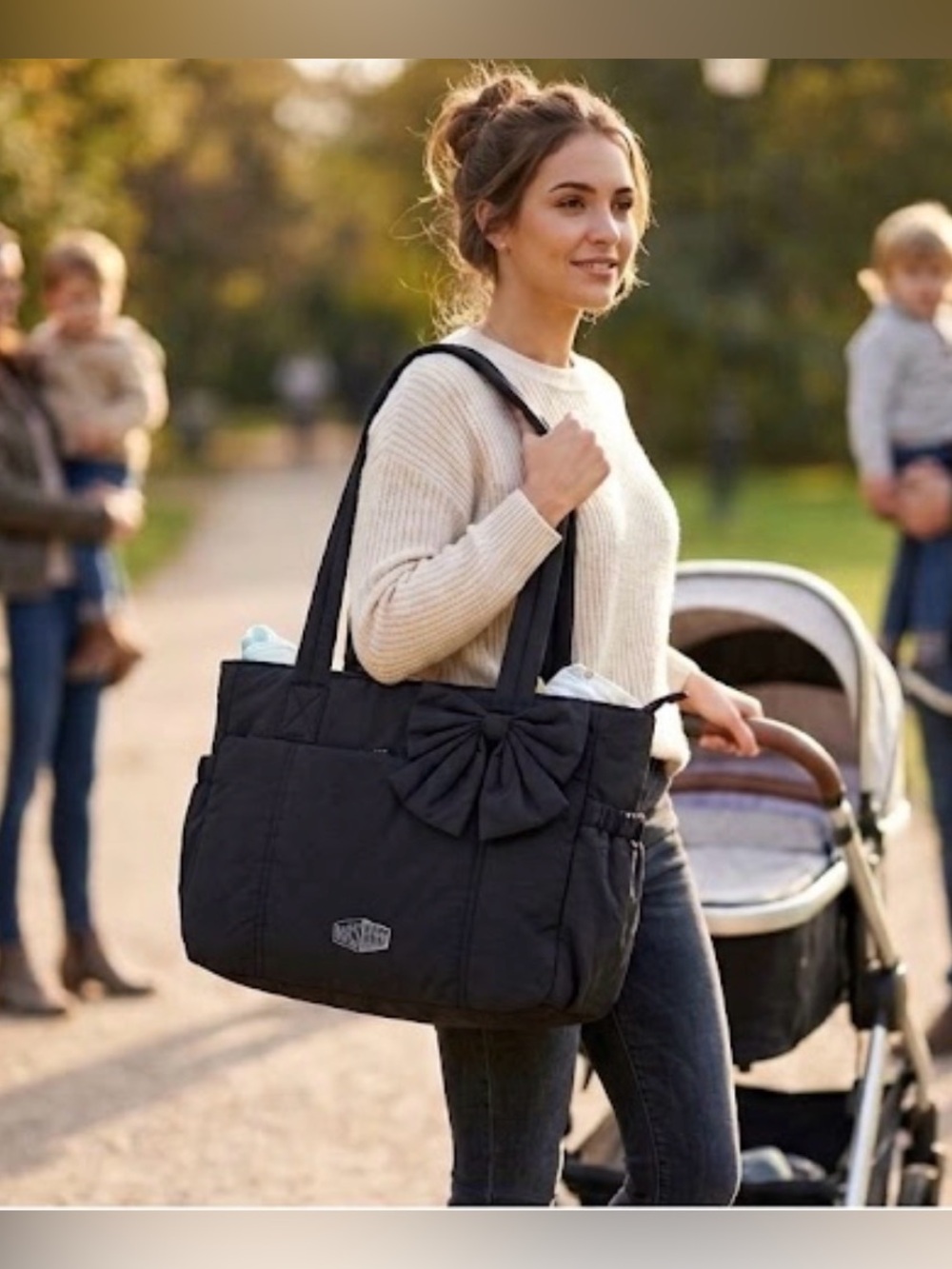 Bagsmart Chic Black Baby Bag